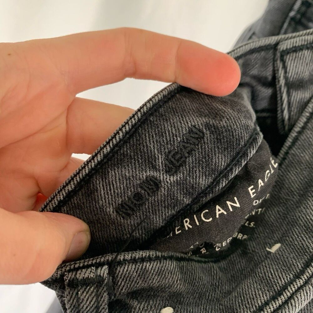 American Eagle Stretch Jeans Women's 4 Grey Denim Mid Rise Cotton Blend - Picture 5 of 8